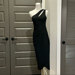 Chic One-Shoulder Black Dress